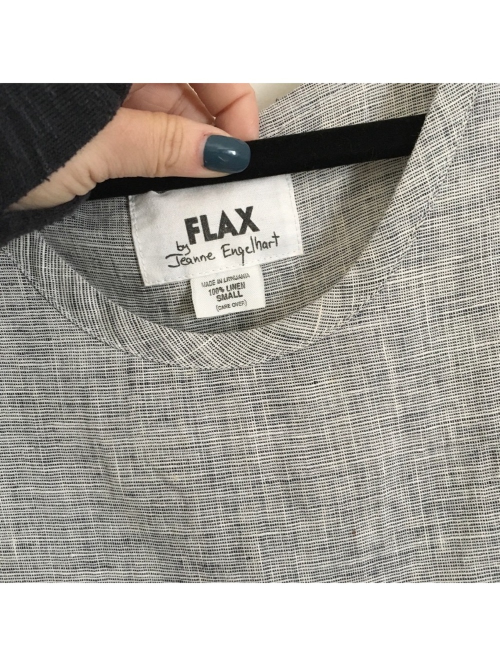 Light gray Flax 100% linen tank top - Picture 3 of 6